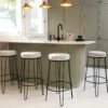 Lot de 2 tabouret de bar crème et noir